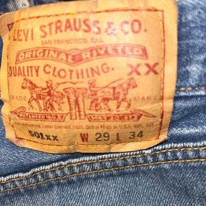 Levi Strauss & Co 501 button fly jeans size W 29 L 34